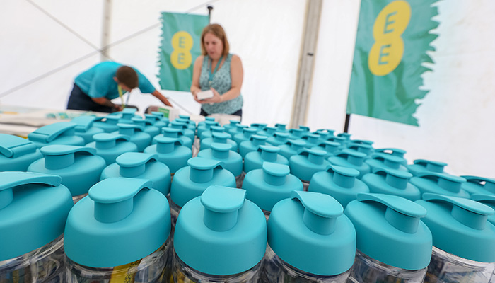 Blue bottles at the EE stall