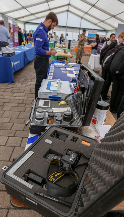 Police stall with photography equipment