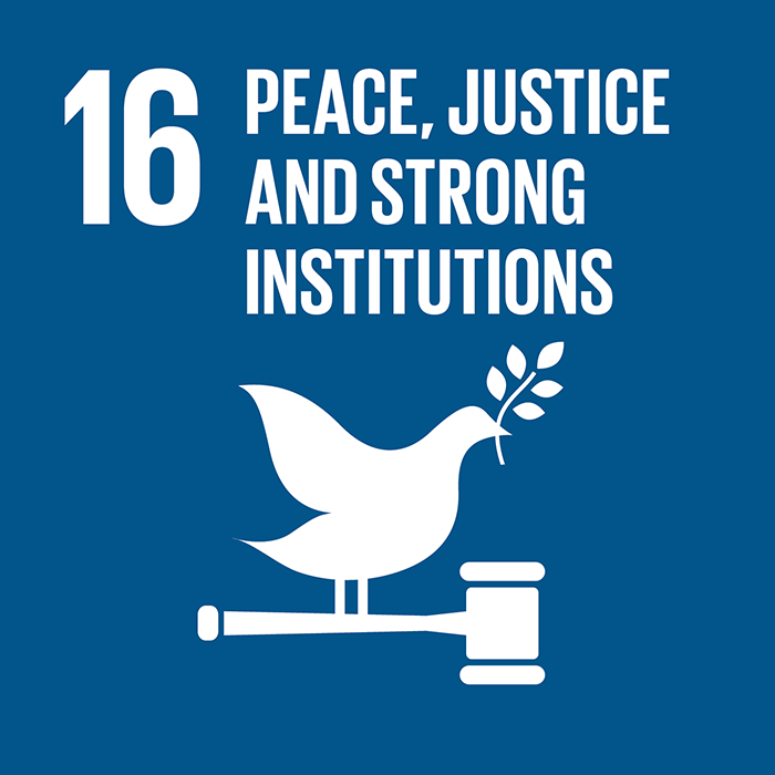 Peace, justice and strong institutions logo